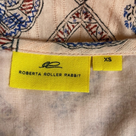 Roberta Roller Rabbit V Neck Print Baby Doll Dress Tiered - Picture 4 of 7